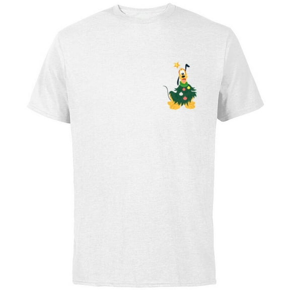 Disney Pluto Holiday Christmas Tree Costume Corner Art - Short Sleeve Cotton T-Shirt for Adults - Customized-White