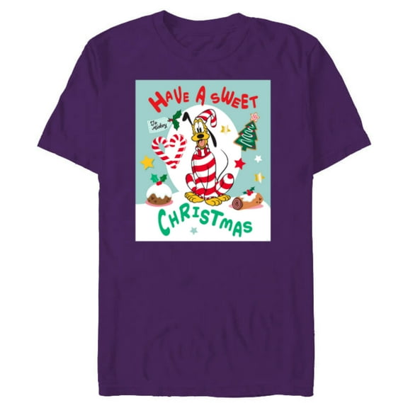 Disney Pluto Holiday Costume Have a Sweet Christmas - Short Sleeve Blended T-Shirt for Adults - Customized-Purple