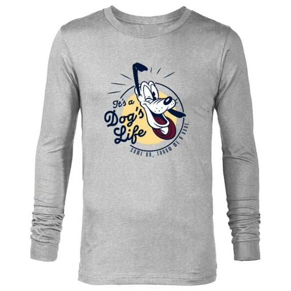 Disney Pluto It’s a Dog’s Life Retro Vintage - Long Sleeve T-Shirt for Men - Customized-Athletic Heather