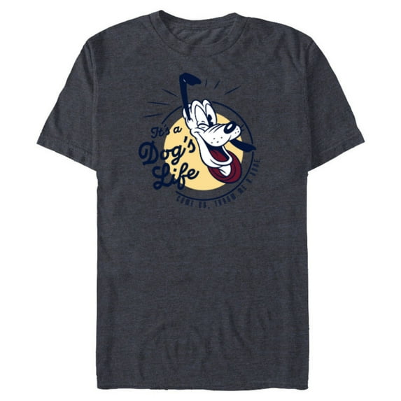 Disney Pluto It’s a Dog’s Life Retro Vintage - Short Sleeve Blended T-Shirt for Adults - Customized-Navy Heather