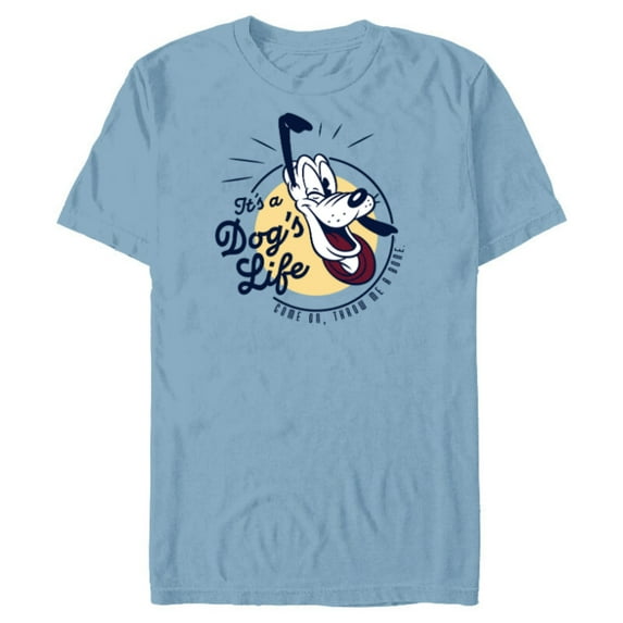 Disney Pluto It’s a Dog’s Life Retro Vintage - Short Sleeve Blended T-Shirt for Adults - Customized-Ocean Blue