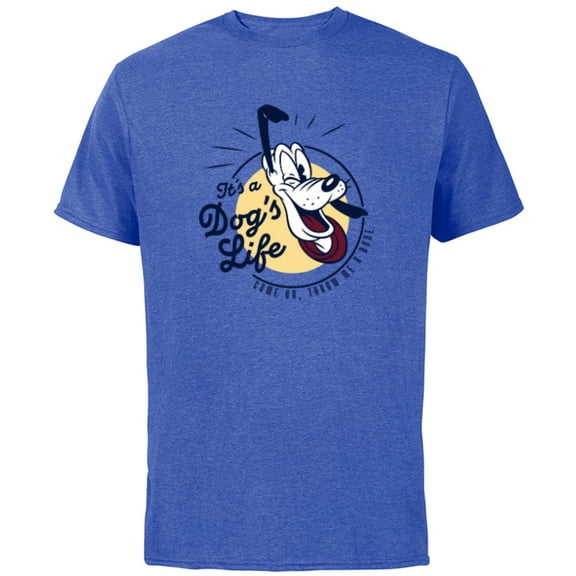 Disney Pluto It’s a Dog’s Life Retro Vintage - Short Sleeve Cotton T-Shirt for Adults - Customized-Royal Heather