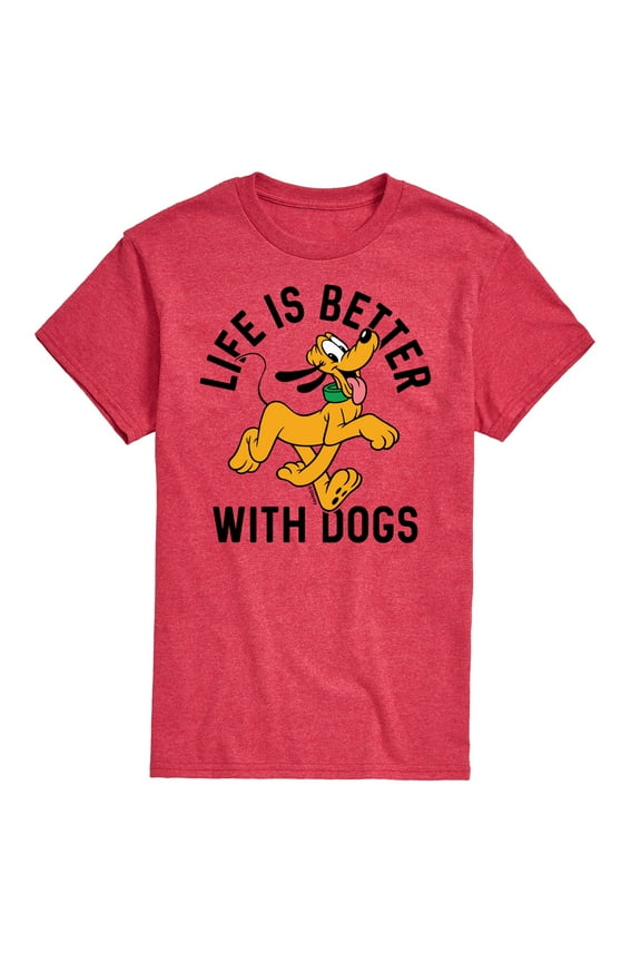 - Pluto Life Is Better With Dogs - Men's Short Sleeve Graphic T-Shirt