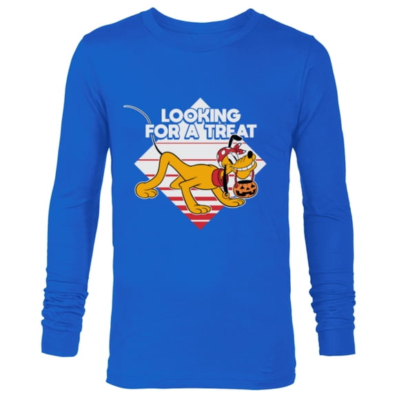 Disney Pluto Looking for a Treat Jack-O'-Lantern Halloween - Long Sleeve T-Shirt for Men - Customized-Navy