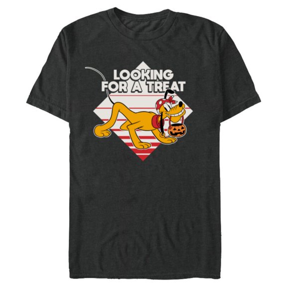 Disney Pluto Looking for a Treat Jack-O'-Lantern Halloween - Short Sleeve Blended T-Shirt for Adults - Customized-Dark Heather