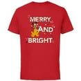 thumbnail image 1 of Disney Pluto Merry and Bright Christmas Holiday - Short Sleeve Cotton T-Shirt for Adults - Customized-Red, 1 of 5