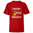 thumbnail image 1 of Disney Pluto Merry and Bright Christmas Holiday - Short Sleeve T-Shirt for Kids - Customized-Red, 1 of 5
