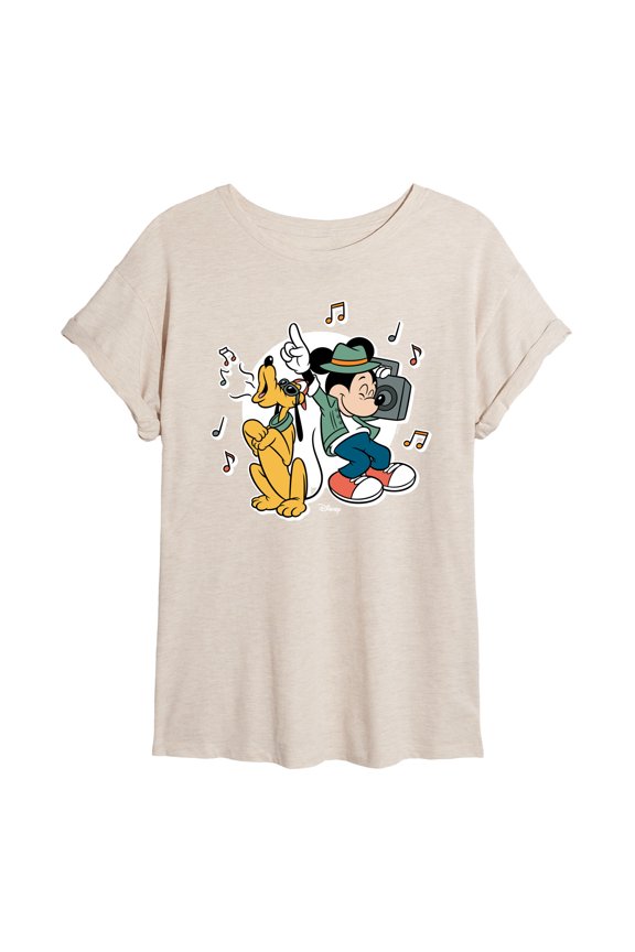 - Pluto Mickey Groove - Women's Oversized T-Shirt