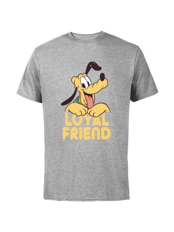 Pluto Mickey Mouse’s Dog Pal Loyal Friend - Short Sleeve Cotton T-Shirt for Adults - Customized-Athletic Heather