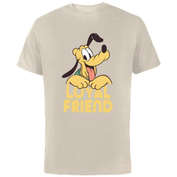 Disney Pluto Mickey Mouse’s Dog Pal Loyal Friend - Short Sleeve Cotton T-Shirt for Adults - Customized-Natural