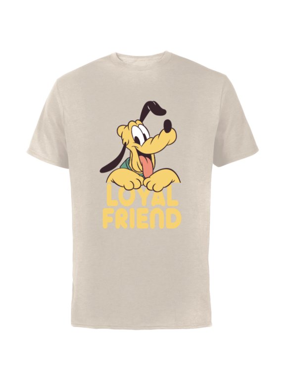 Pluto Mickey Mouse’s Dog Pal Loyal Friend - Short Sleeve Cotton T-Shirt for Adults - Customized-Natural