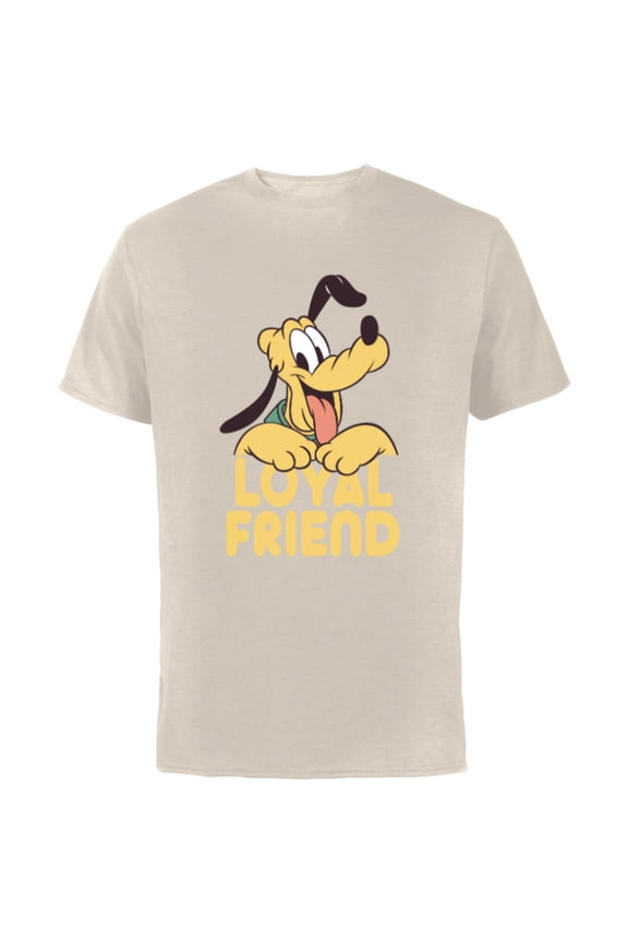 Pluto Mickey Mouse’s Dog Pal Loyal Friend - Short Sleeve Cotton T-Shirt for Adults - Customized-Natural