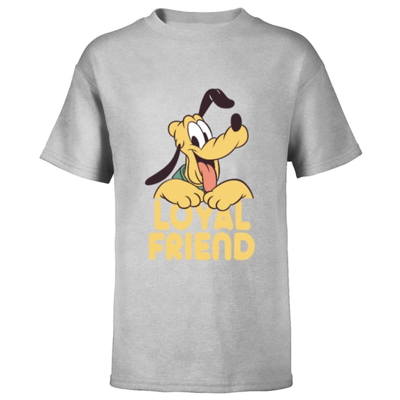 Disney Pluto Mickey Mouse’s Dog Pal Loyal Friend - Short Sleeve T-Shirt for Kids - Customized-Athletic Heather