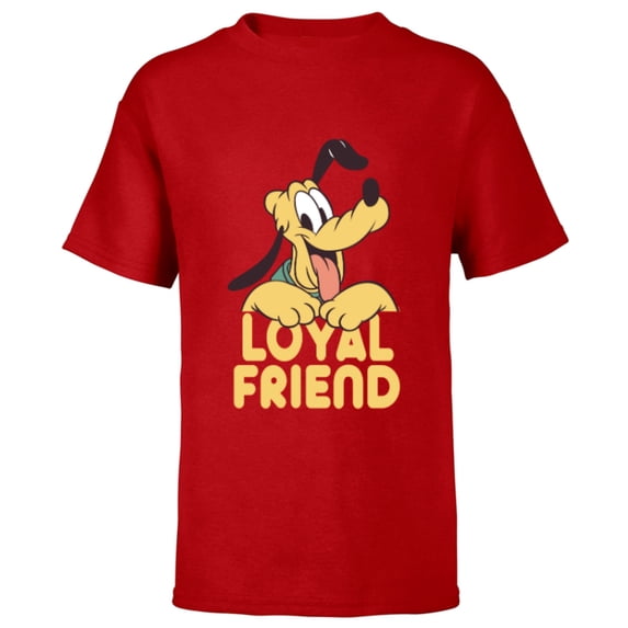 Disney Pluto Mickey Mouse’s Dog Pal Loyal Friend - Short Sleeve T-Shirt for Kids - Customized-Red