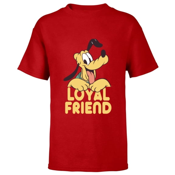 Disney Pluto Mickey Mouse’s Dog Pal Loyal Friend - Short Sleeve T-Shirt for Kids - Customized-Red