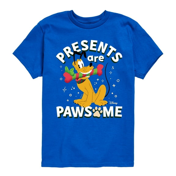 Disney - Pluto Presents Are Pawsome Christmas - Toddler & Youth Short Sleeve Graphic T-Shirt