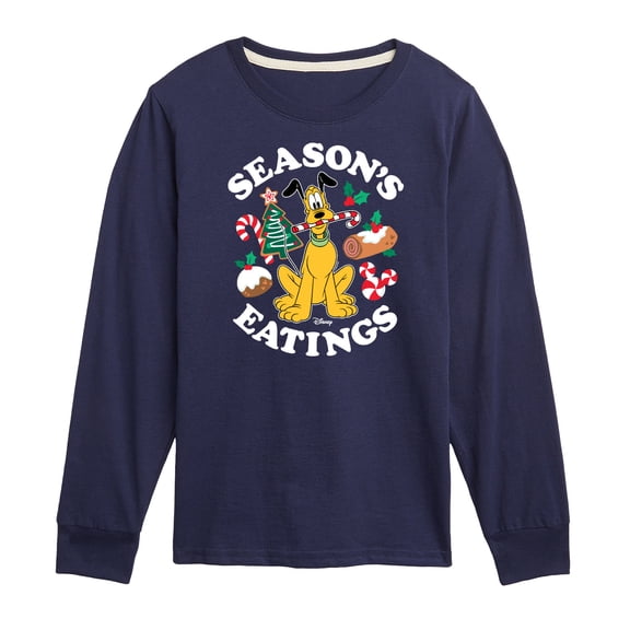 Disney - Pluto Seasons Eatings Christmas - Toddler & Youth Long Sleeve Graphic T-Shirt