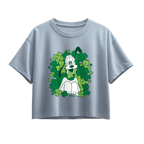 Disney - Pluto Shamrocks Short Sleeve Boxy Graphic T-Shirt