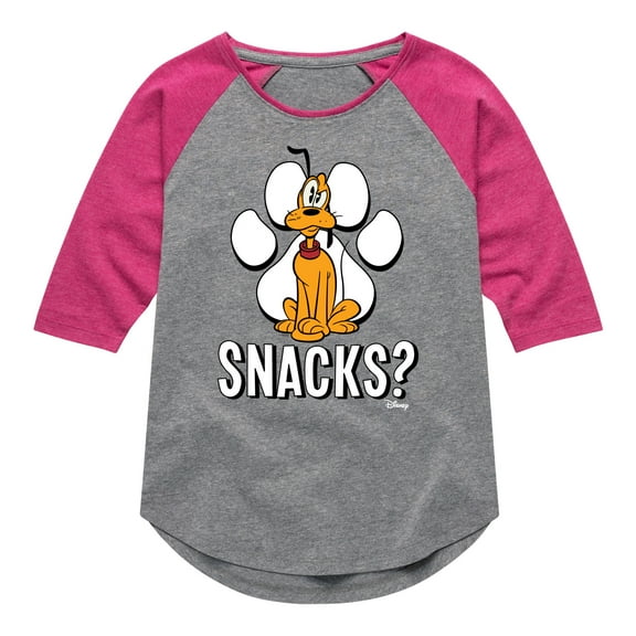 Disney - Pluto Snacks? - Toddler & Youth Girls Raglan Graphic T-Shirt