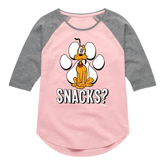 Disney - Pluto Snacks? - Toddler & Youth Girls Raglan Graphic T-Shirt