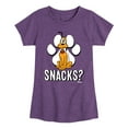 thumbnail image 1 of Disney - Pluto Snacks? - Toddler & Youth Girls Short Sleeve Graphic T-Shirt, 1 of 5