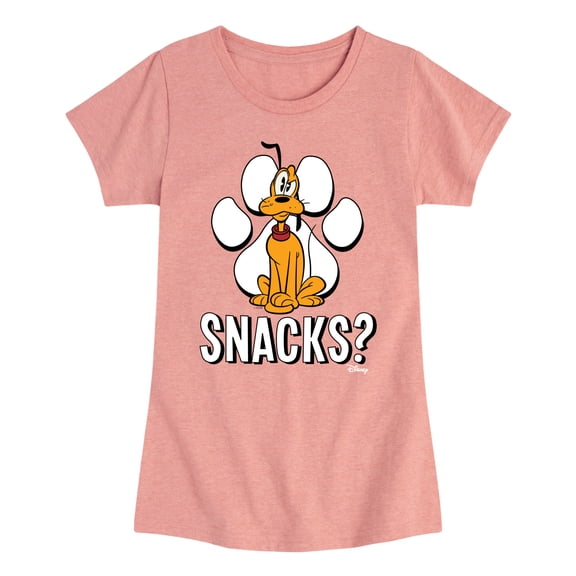 Disney - Pluto Snacks? Girls' Fitted Short Sleeve Graphic T-Shirt