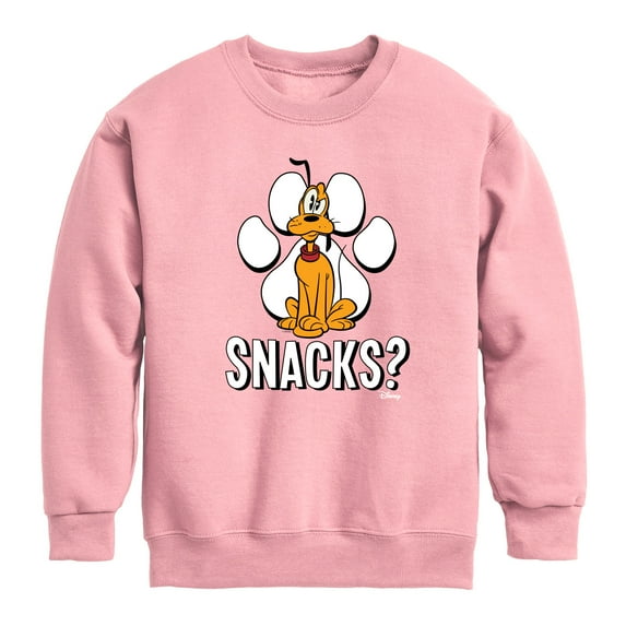 Disney - Pluto Snacks? - Youth Crewneck Fleece Sweatshirt