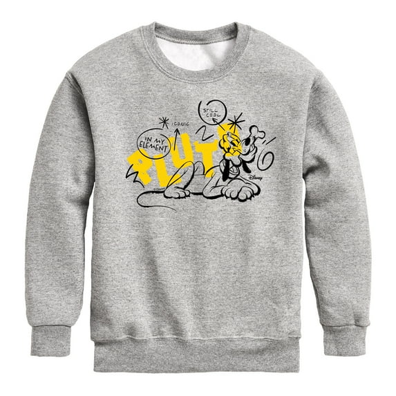 Disney - Pluto Streetwear - Toddler & Youth Crewneck Fleece Sweatshirt