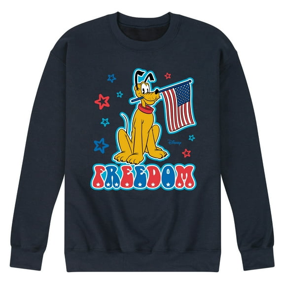 Disney - Pluto USA Flag - Men's Crew Neck Fleece Pullover