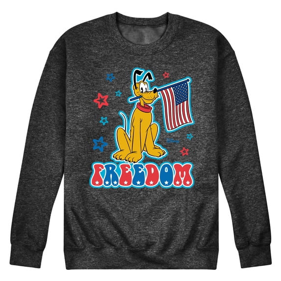 Disney - Pluto USA Flag - Men's Crew Neck Fleece Pullover