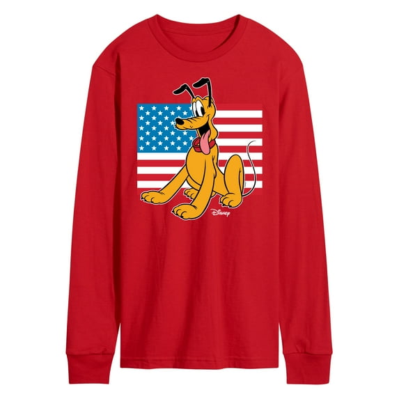 Disney - Pluto USA Flag - Men's Long Sleeve T-Shirt