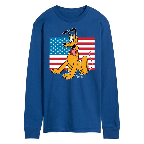 Disney - Pluto USA Flag - Men's Long Sleeve T-Shirt