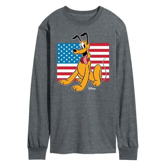 Disney - Pluto USA Flag - Men's Long Sleeve T-Shirt