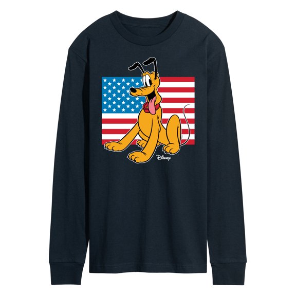 Disney - Pluto USA Flag - Men's Long Sleeve T-Shirt