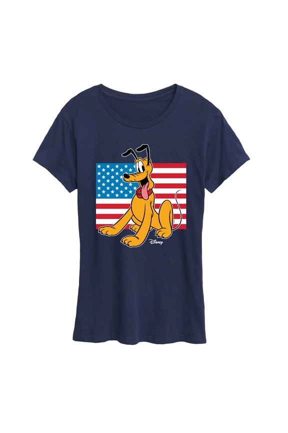 - Pluto USA Flag - Women's Short Sleeve Graphic T-Shirt