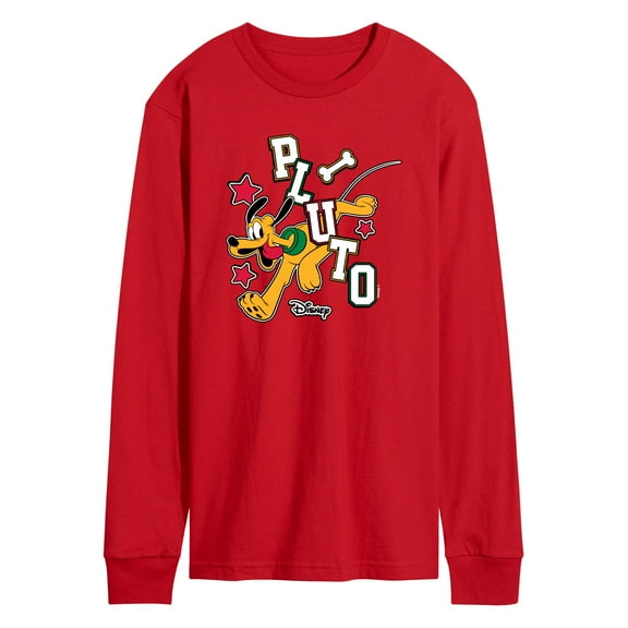 Disney - Pluto Varsity - Men's Long Sleeve Graphic T-Shirt