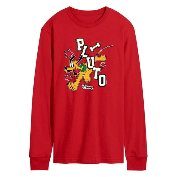 Disney - Pluto Varsity - Men's Long Sleeve Graphic T-Shirt