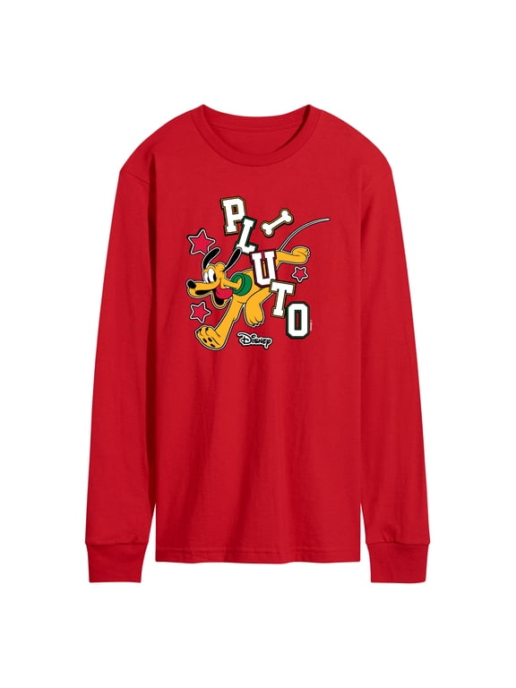 - Pluto Varsity Men's Long Sleeve Graphic T-Shirt