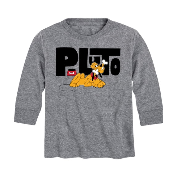 Disney - Pluto with Bone Boys' Long Sleeve Graphic T-Shirt