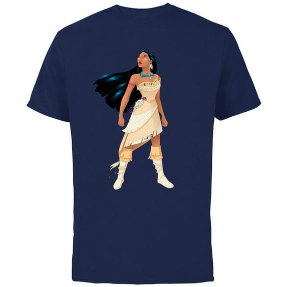 Disney Pocahontas T-Shirt - Short Sleeve Cotton T-Shirt for Adults - Customized-Navy