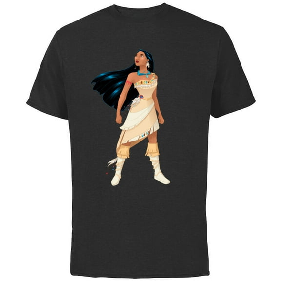 Disney Pocahontas T-Shirt - Short Sleeve Cotton T-Shirt for Adults - Customized-Black