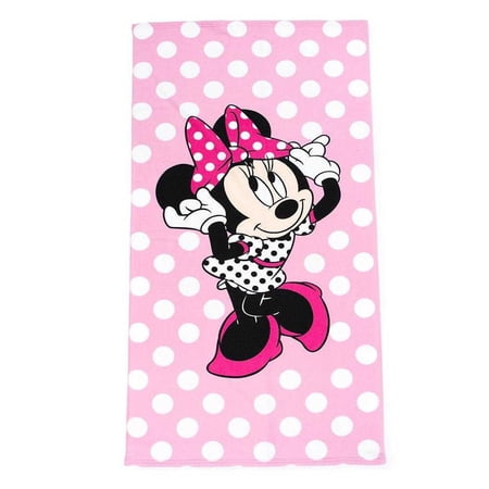 Disney Polka Dots Minnie Mouse Microfiber Bath Towel, Pink