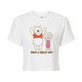 thumbnail image 1 of Disney - Pooh Piglet Have A Great Day - Juniors Cropped Cotton Blend T-Shirt, 1 of 4