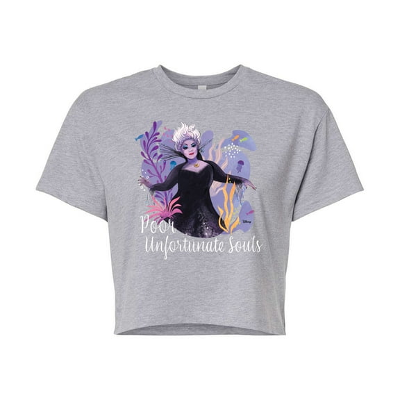 Disney - Poor Unfortunate Soul - Juniors Cropped Cotton Blend T-Shirt