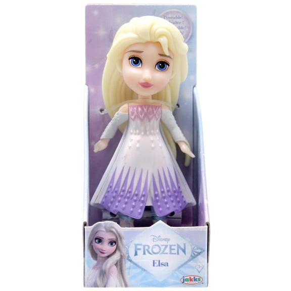 Disney Posable Elsa Mini Figure (White & Purple Dress, Metallic)