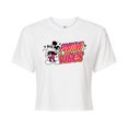 thumbnail image 1 of Disney - Positive Vibes  - Juniors Cropped Cotton Blend T-Shirt, 1 of 5