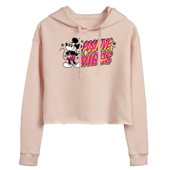 Disney - Positive Vibes  - Juniors Cropped Pullover Hoodie