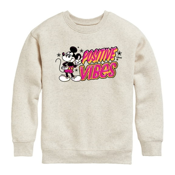 Disney - Positive Vibes - Toddler & Youth Crewneck Fleece Sweatshirt