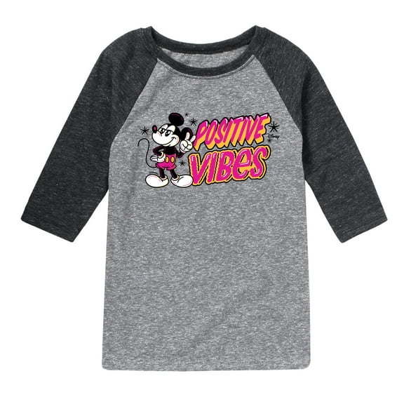 Disney - Positive Vibes - Toddler & Youth Raglan Graphic T-Shirt