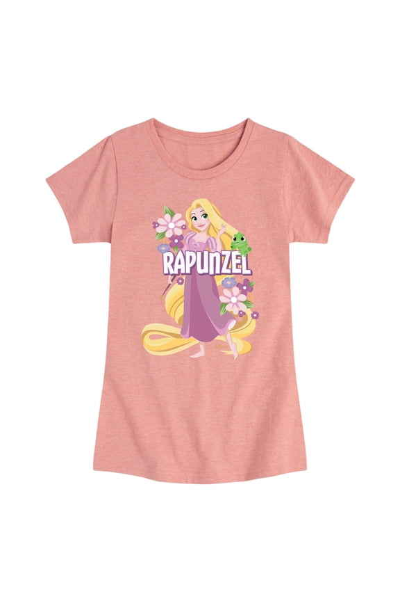 - Pretty Rapunzel Tangled - Youth Girls Fitted Short Sleeve T-Shirt